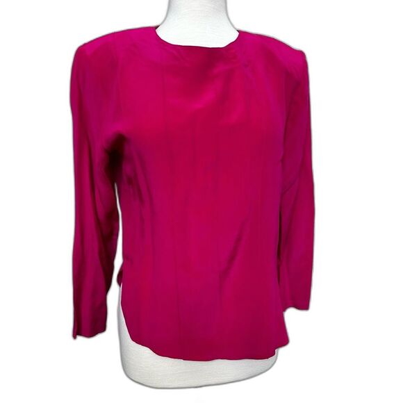 Sophisticates by Jonathan Martin Tops - Vintage 90s 100% SIlk Sophisticates by Jonathan Martin Hot Pink Top - Petite M